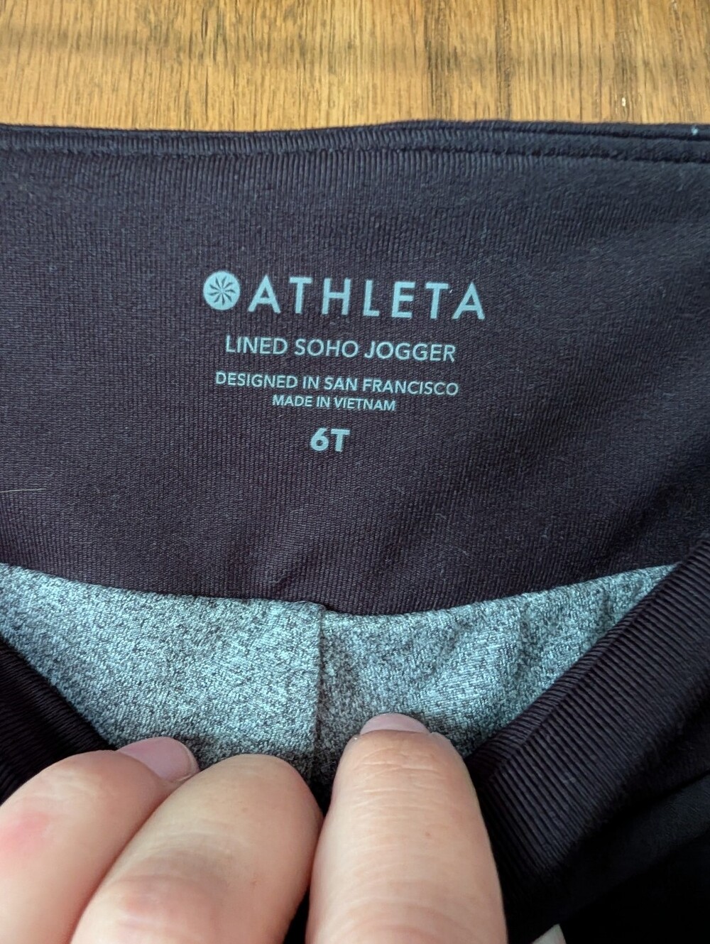 Athleta Lined Soho Jogger Pants Black Size 6 Tall 6T Fleece Lined